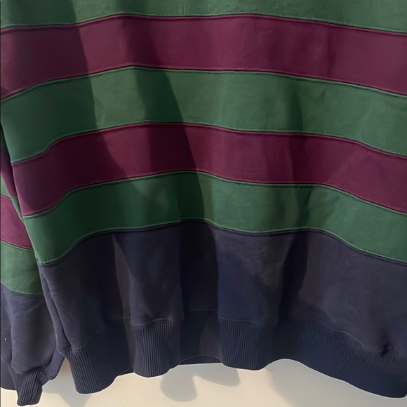 Navy Striped Polo Sweatshirt - Picture 4 of 7